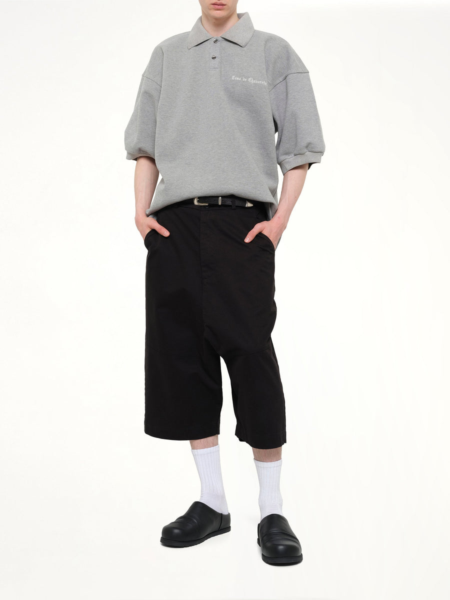 Football Polo in Heather Grey