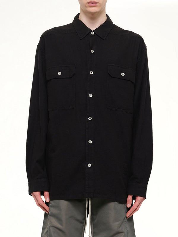 Light Flannel Jumbo Outershirt in Black