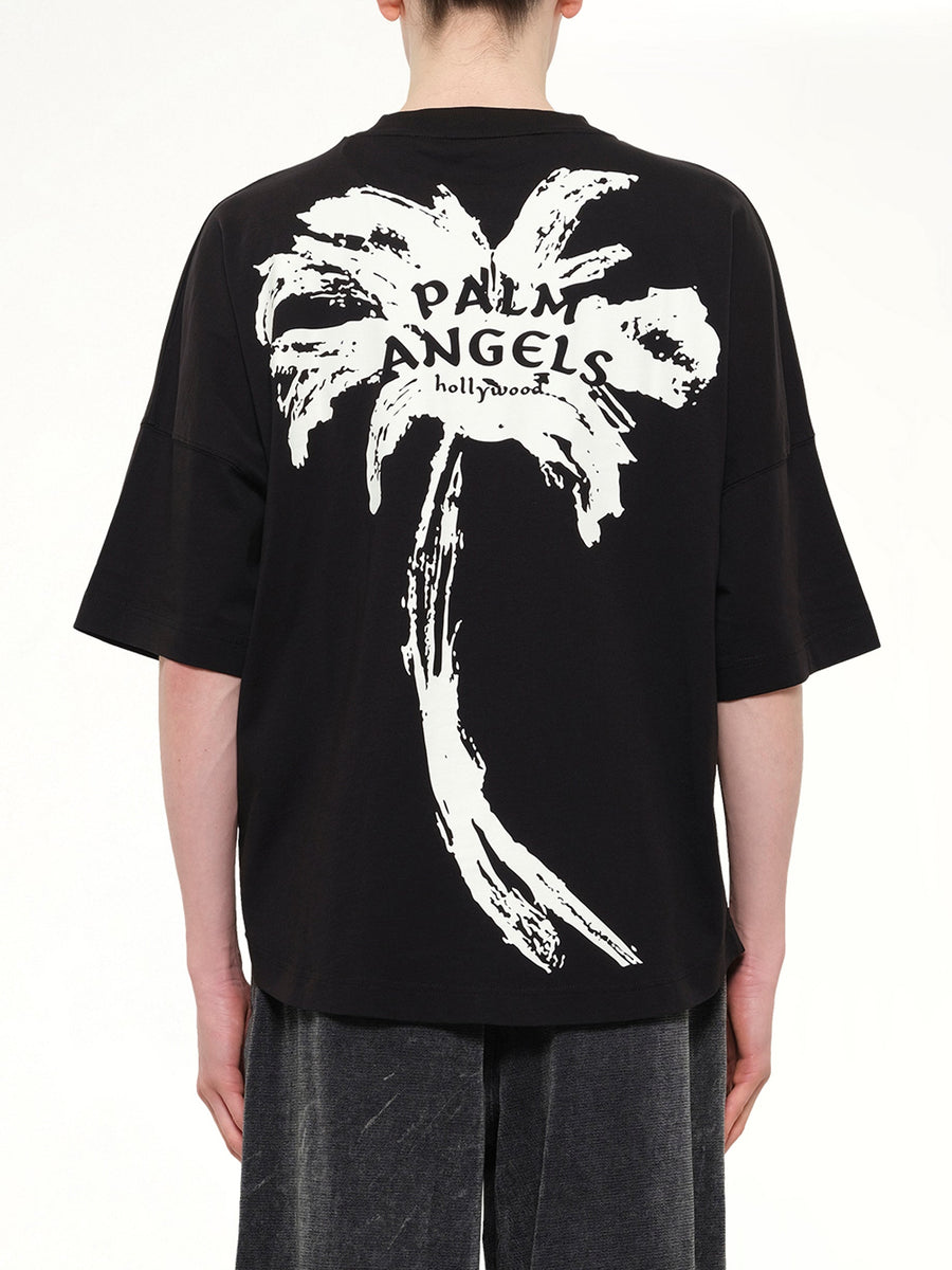 Palm Drift Back Over T-Shirt in Black/Off White