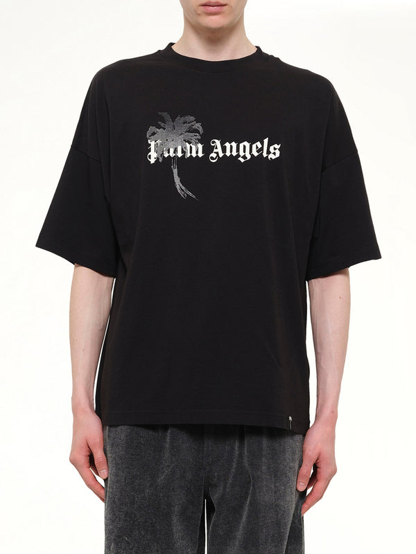 Palm Drift Loose T-Shirt in Black/Off White