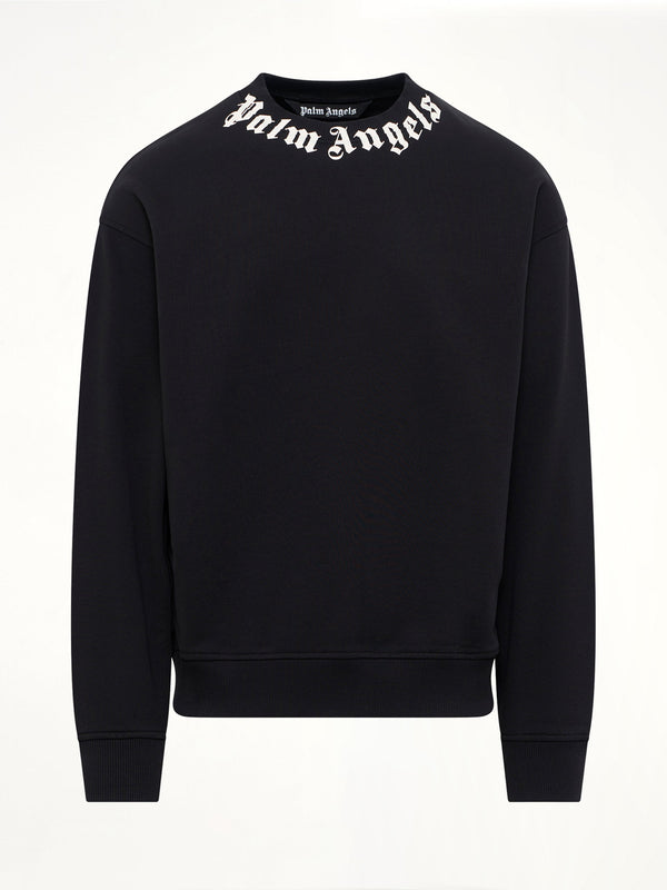 Neck Logo Regular Sweatshirt in Black/Off White