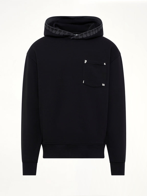 Palm Rib Loose Hoodie in Black/Off White
