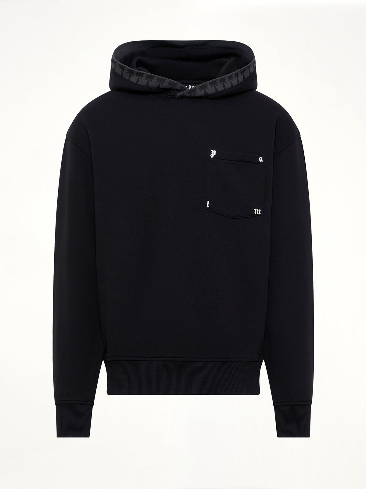 Palm Rib Loose Hoodie in Black/Off White