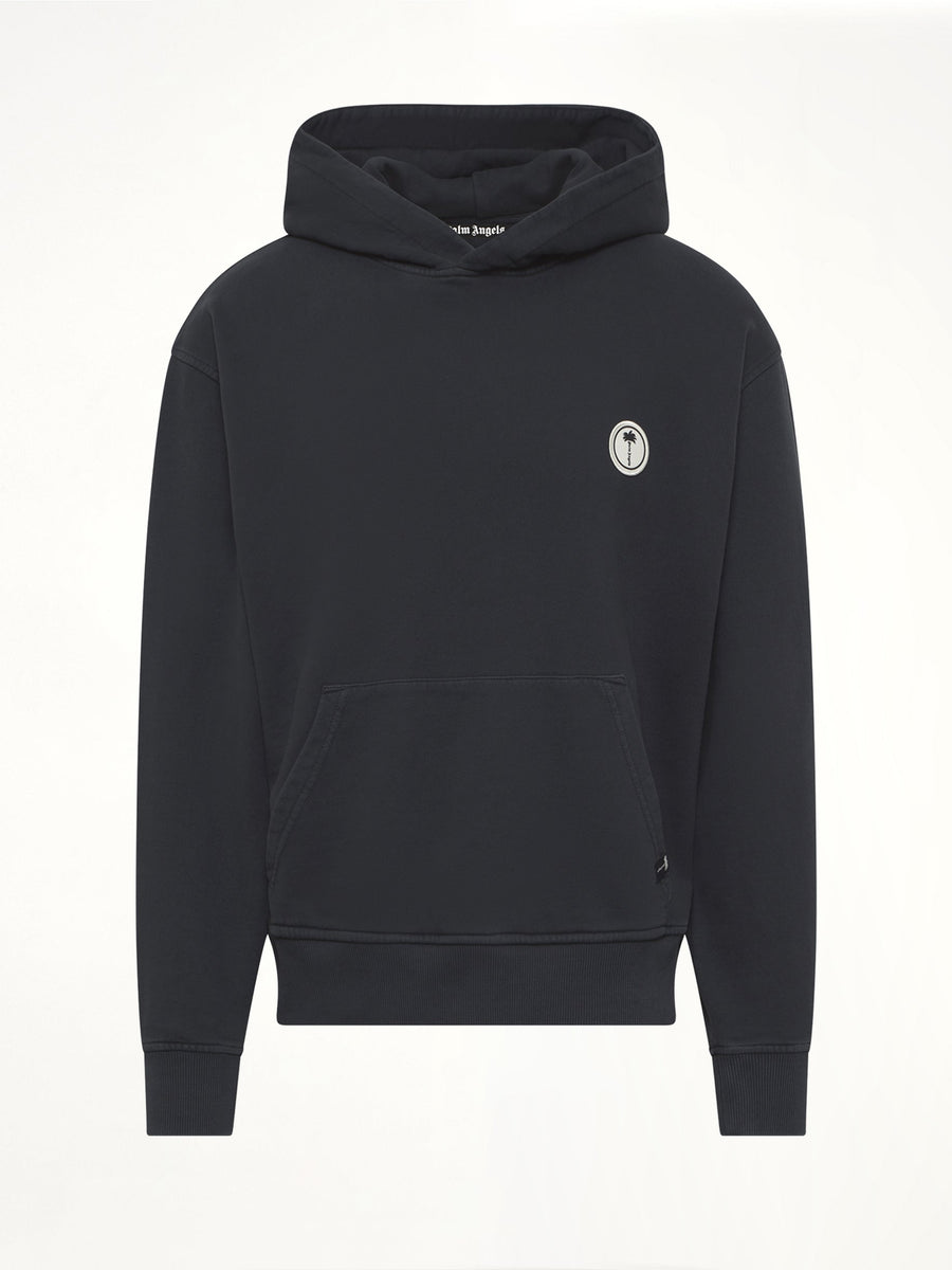Palm Shadow Loose Hoodie in Black/Off White