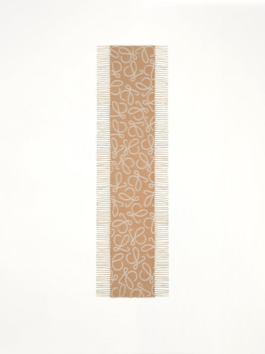 27X158 Anagram Alpaca Blend Scarf in Beige/White