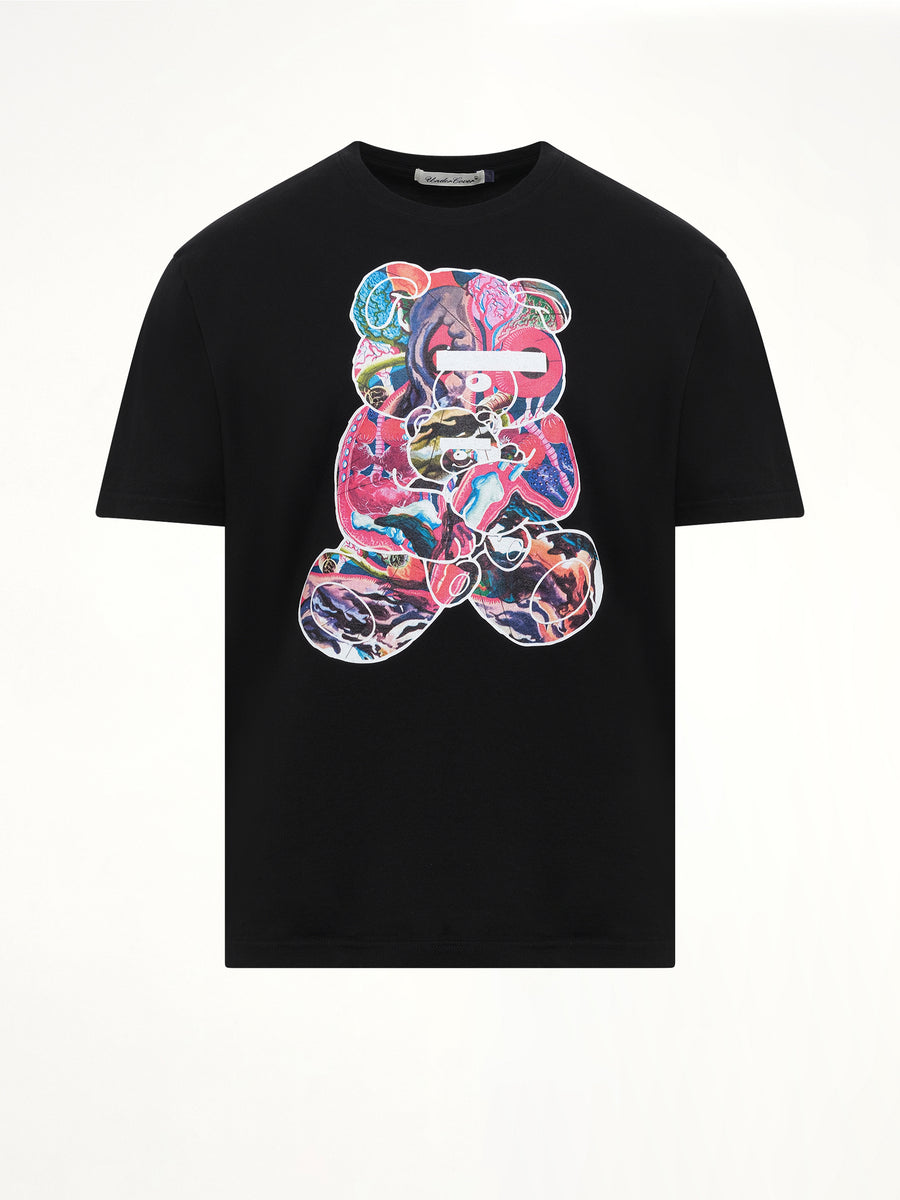Abstract Bear T-Shirt in Black
