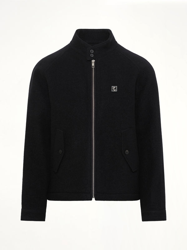 Alpaca Zipped Blouson in Black