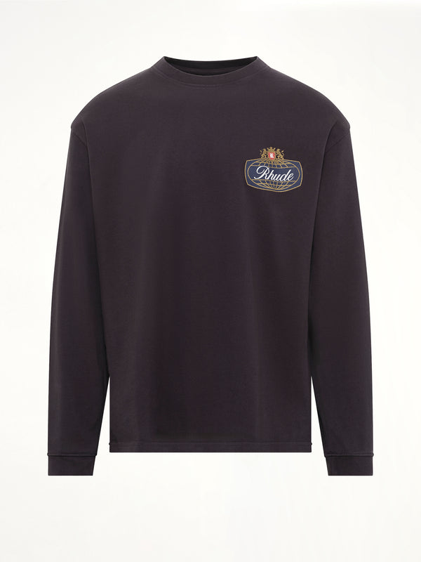 Rhude Safari Crest LS T-Shirt in Vintage Black