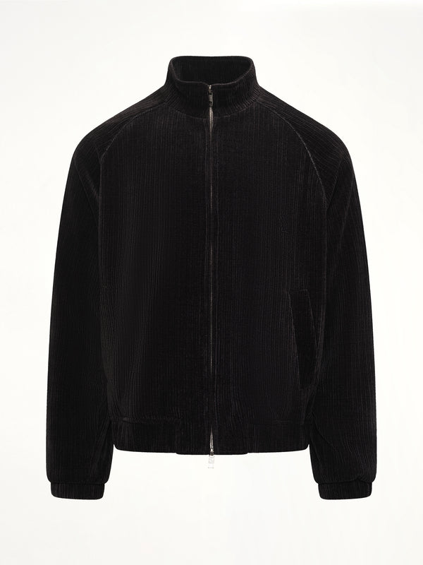 Velvet Track Top in Black