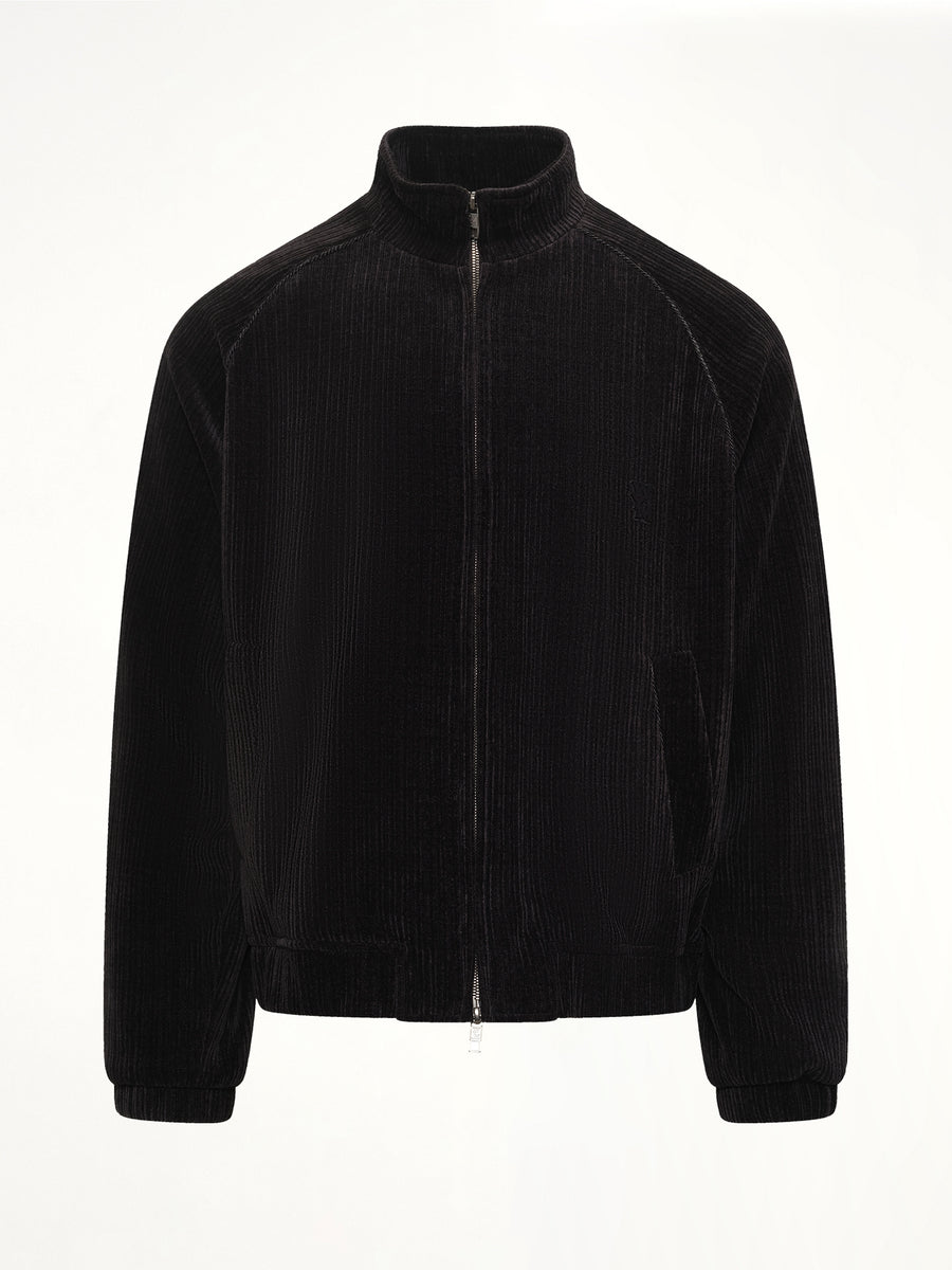 Velvet Track Top in Black