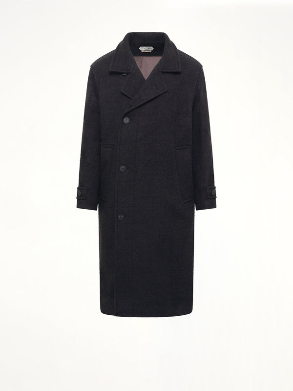 Wool Long Coat in Mud