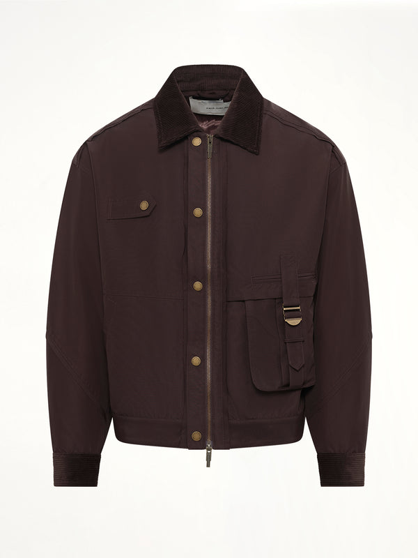 Workwear Jacket with Double Fastening in Brown