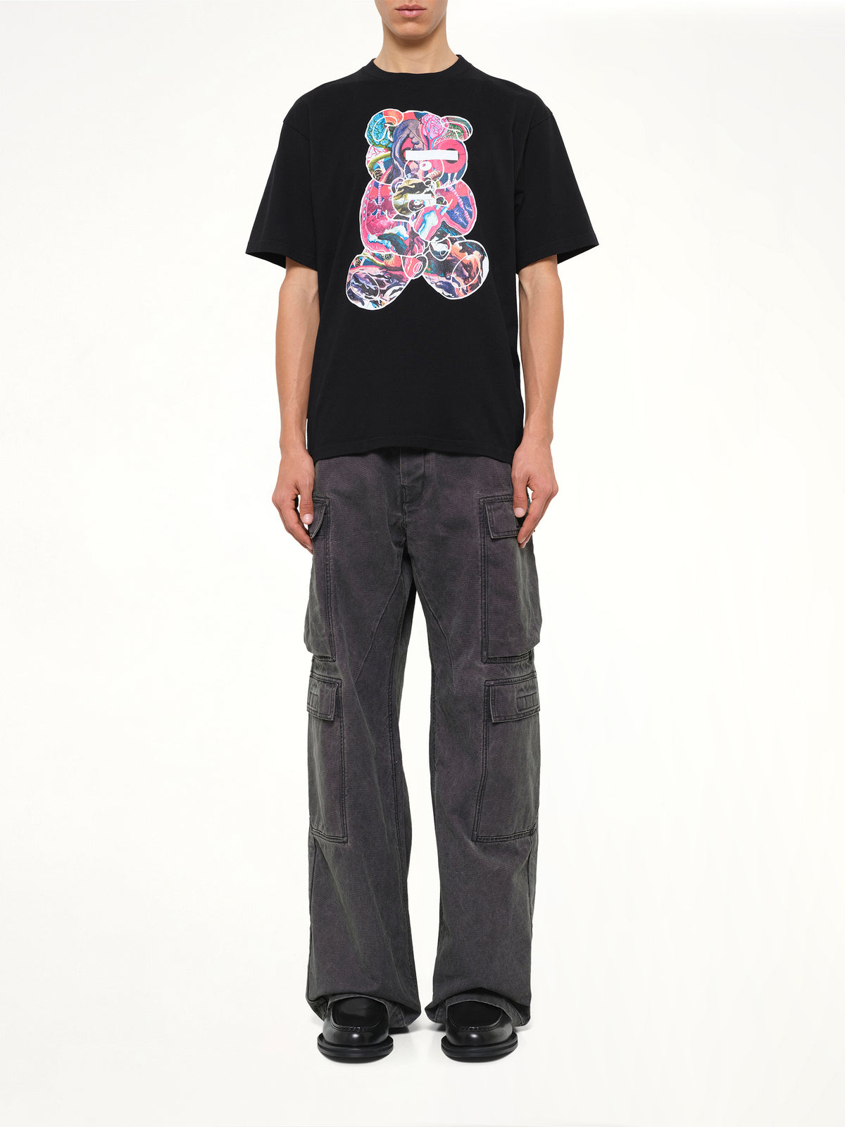 Abstract Bear T-Shirt in Black