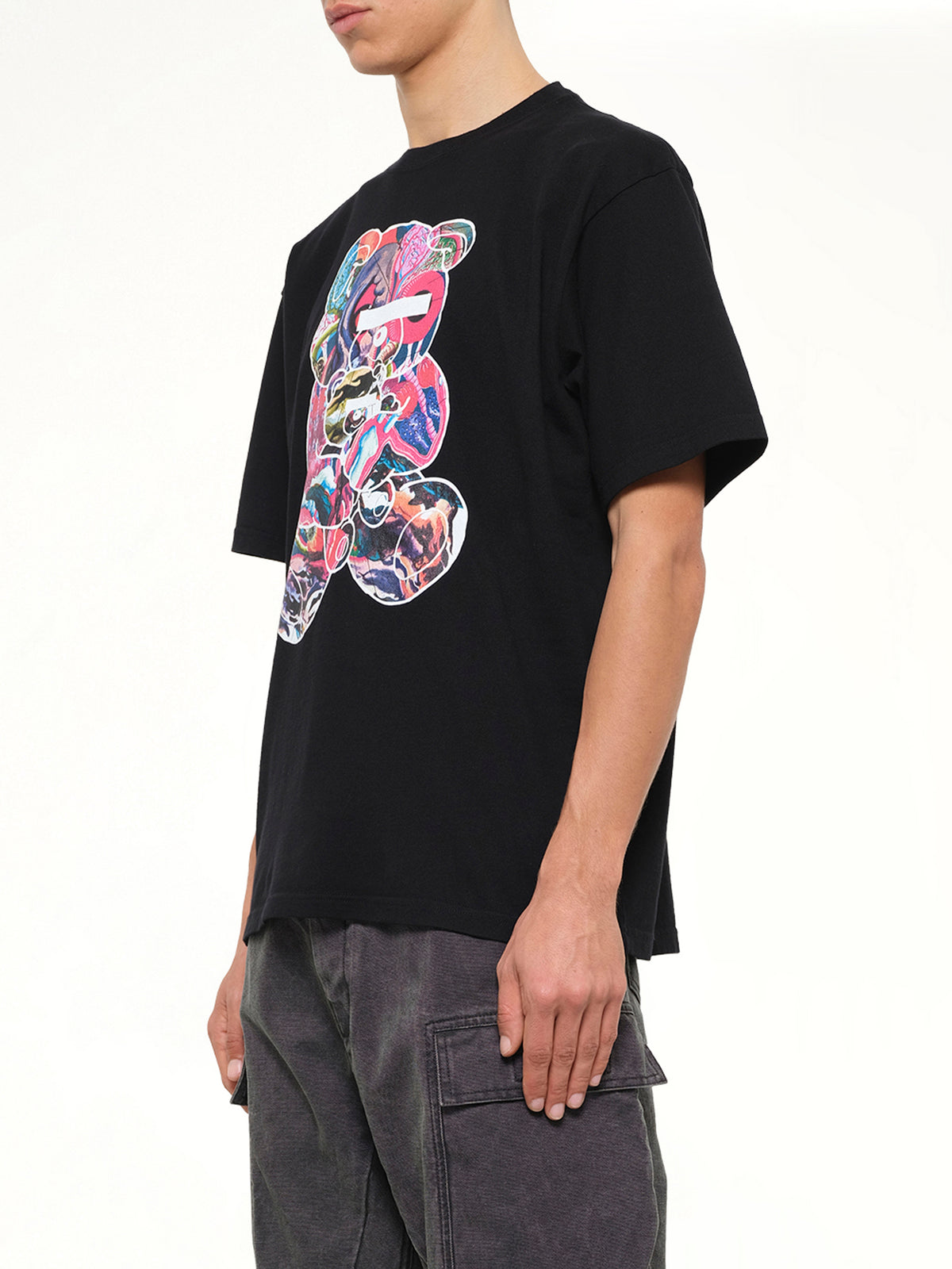 Abstract Bear T-Shirt in Black