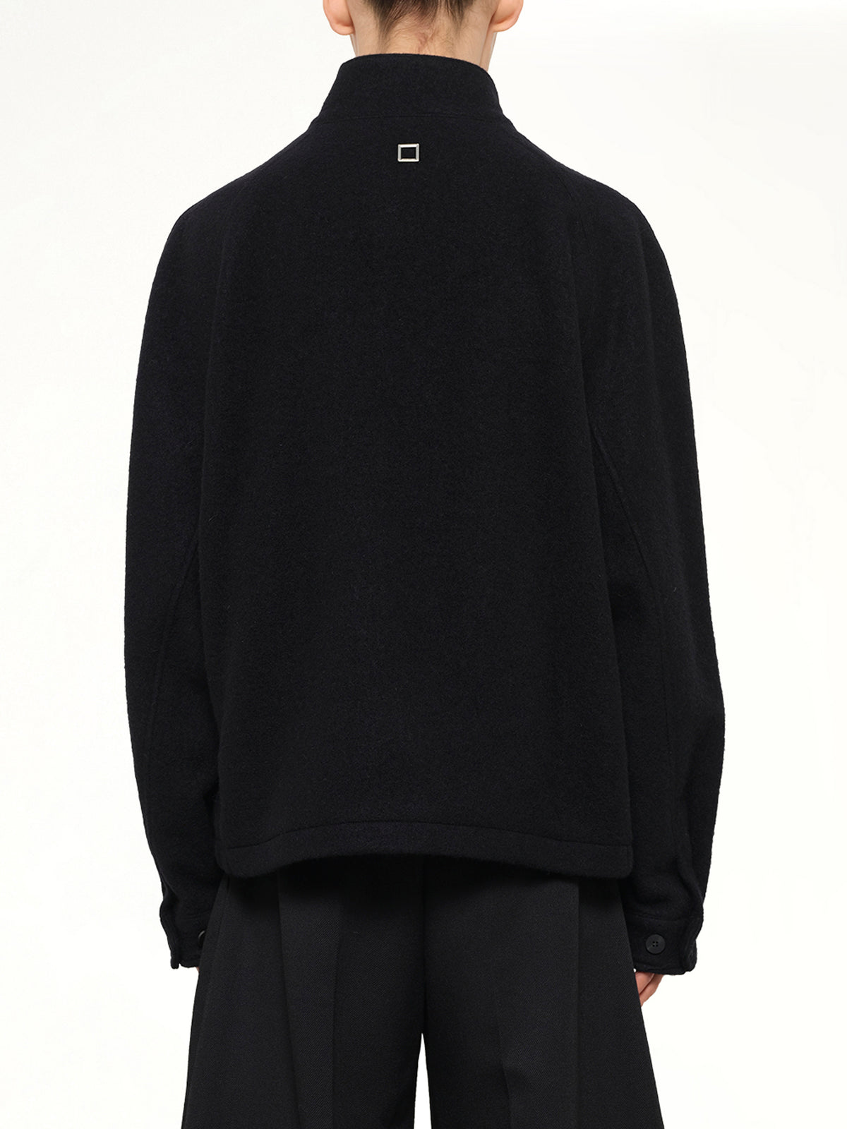 Alpaca Zipped Blouson in Black