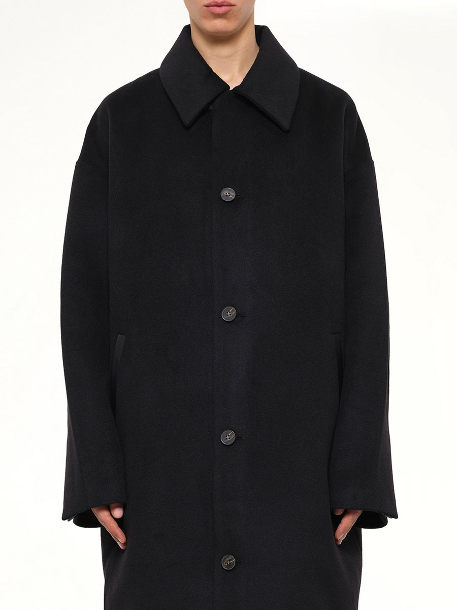 Arcform Wool Coat in Black