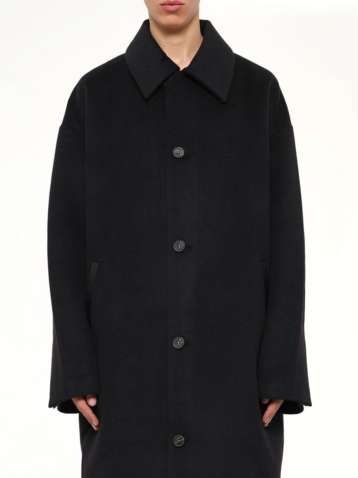 Arcform Wool Coat in Black