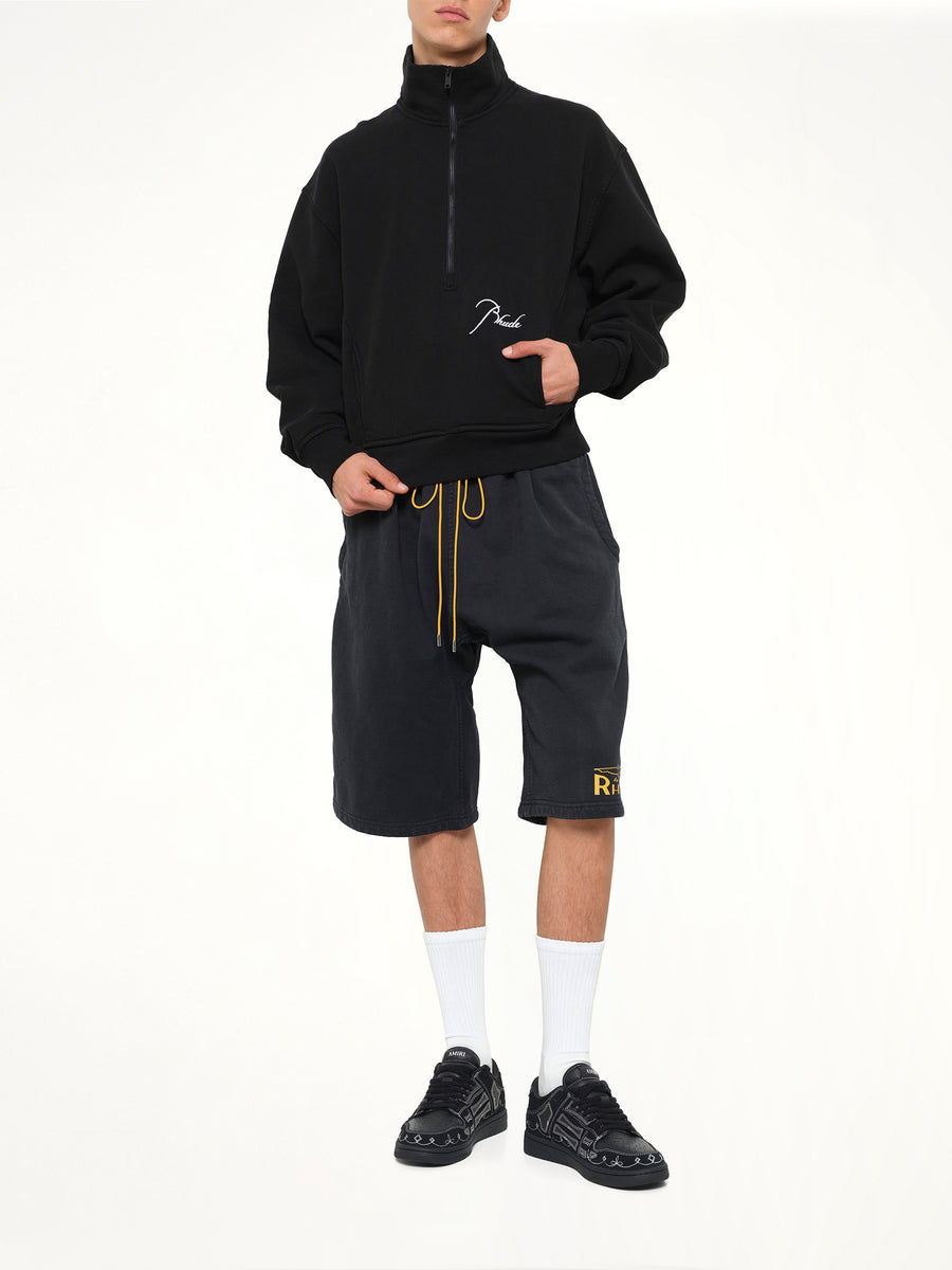 Classique Half Zip Sweatshirt in Black/White