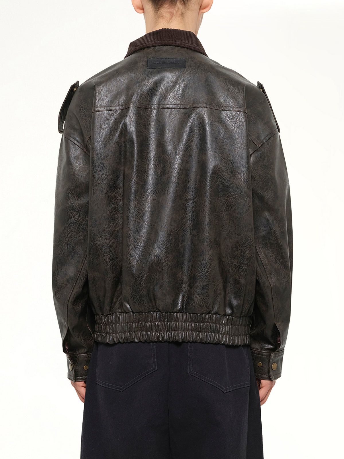 Distressed Biker Jacket in Brown