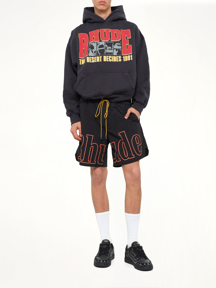 Logo Track Short in Black/Orange