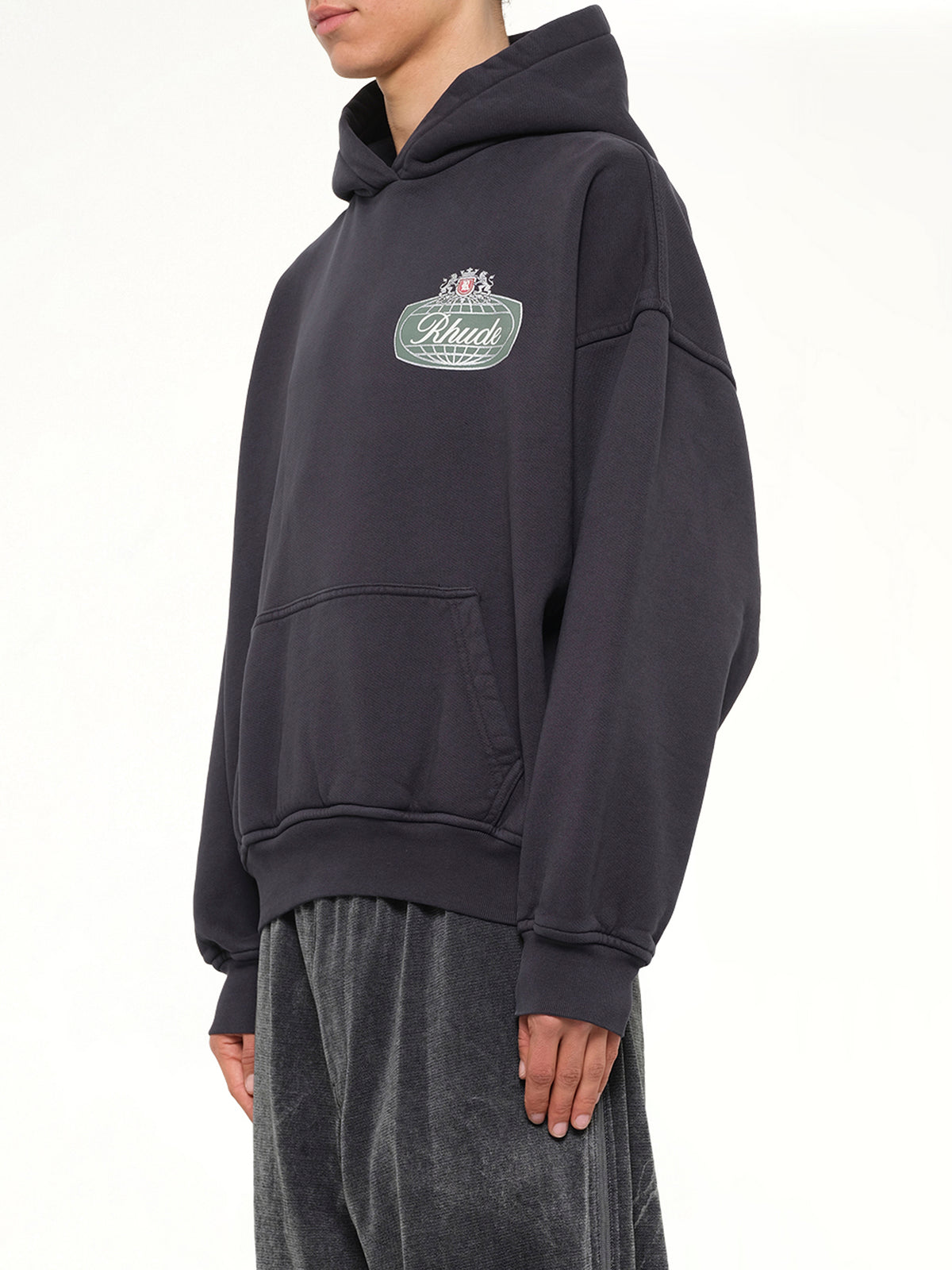 Rhude Desert Crest Hoodie in Vintage Black/Silver