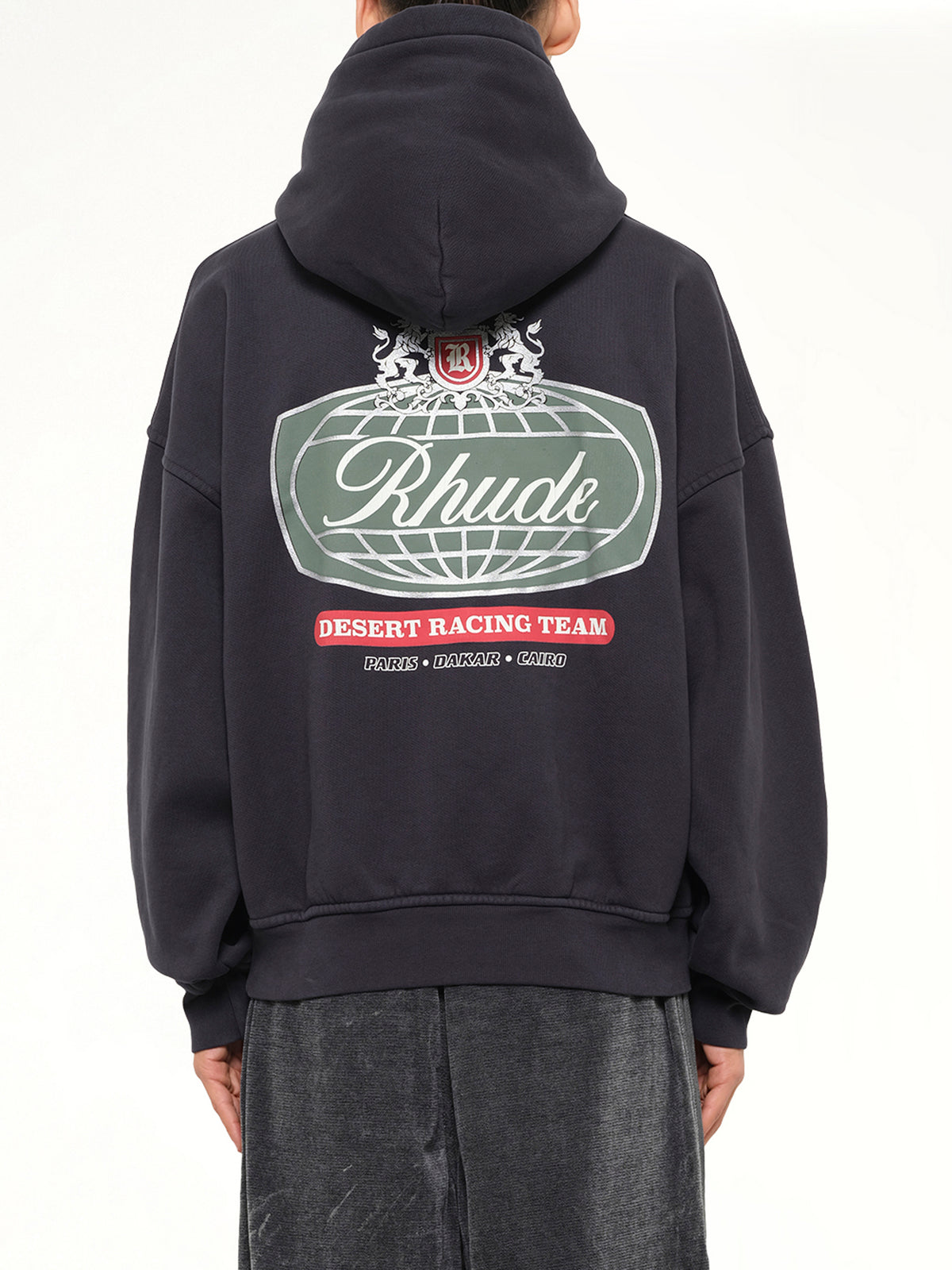 Rhude Desert Crest Hoodie in Vintage Black/Silver
