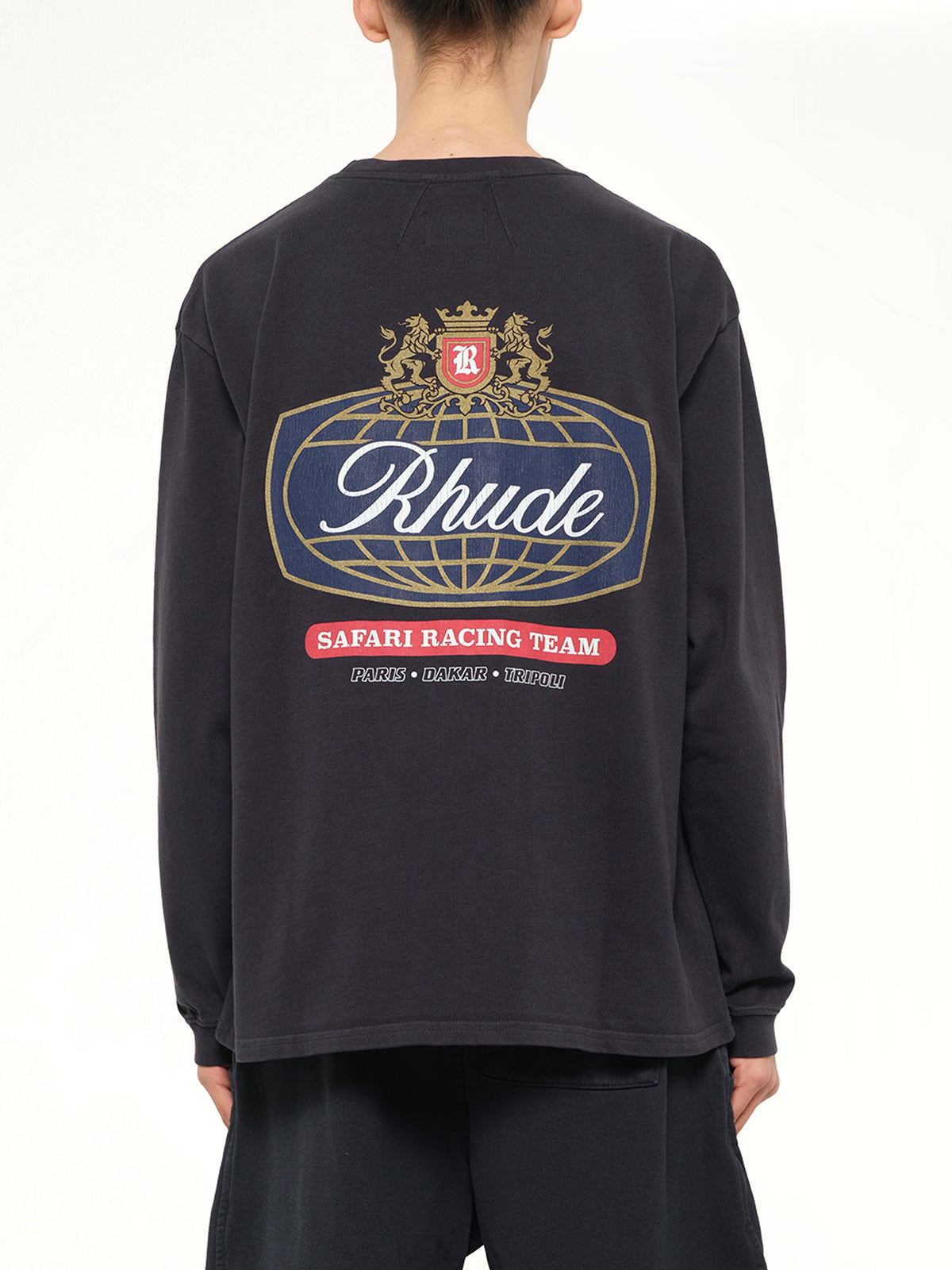 Rhude Safari Crest LS T-Shirt in Vintage Black