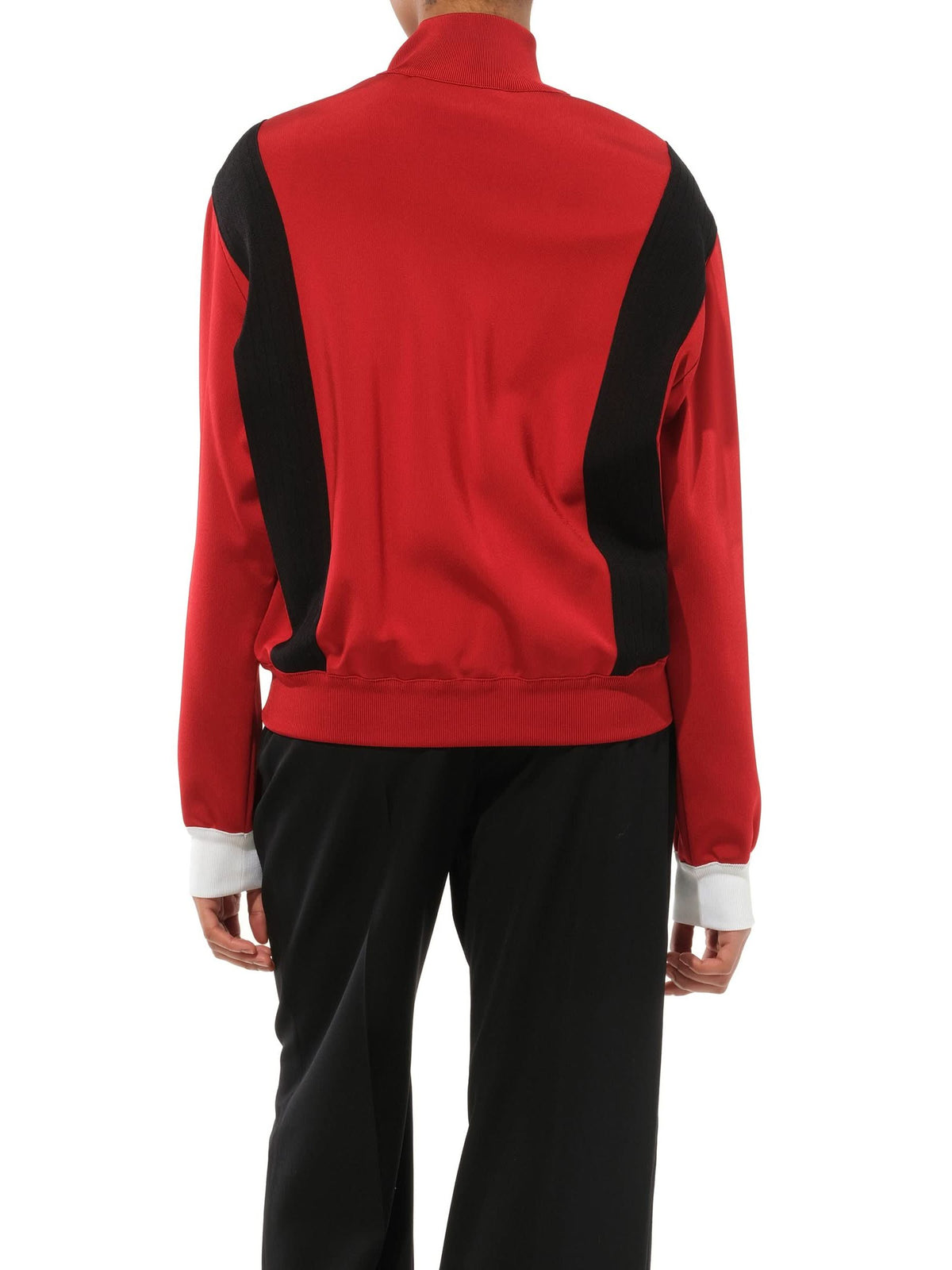 Zip Tri Turtleneck Sweater in Red