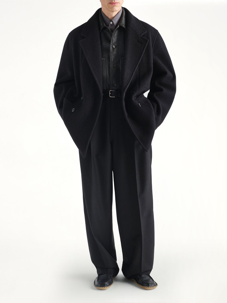 Short DB Coat in Black