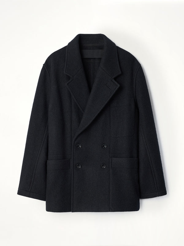 Short DB Coat in Black