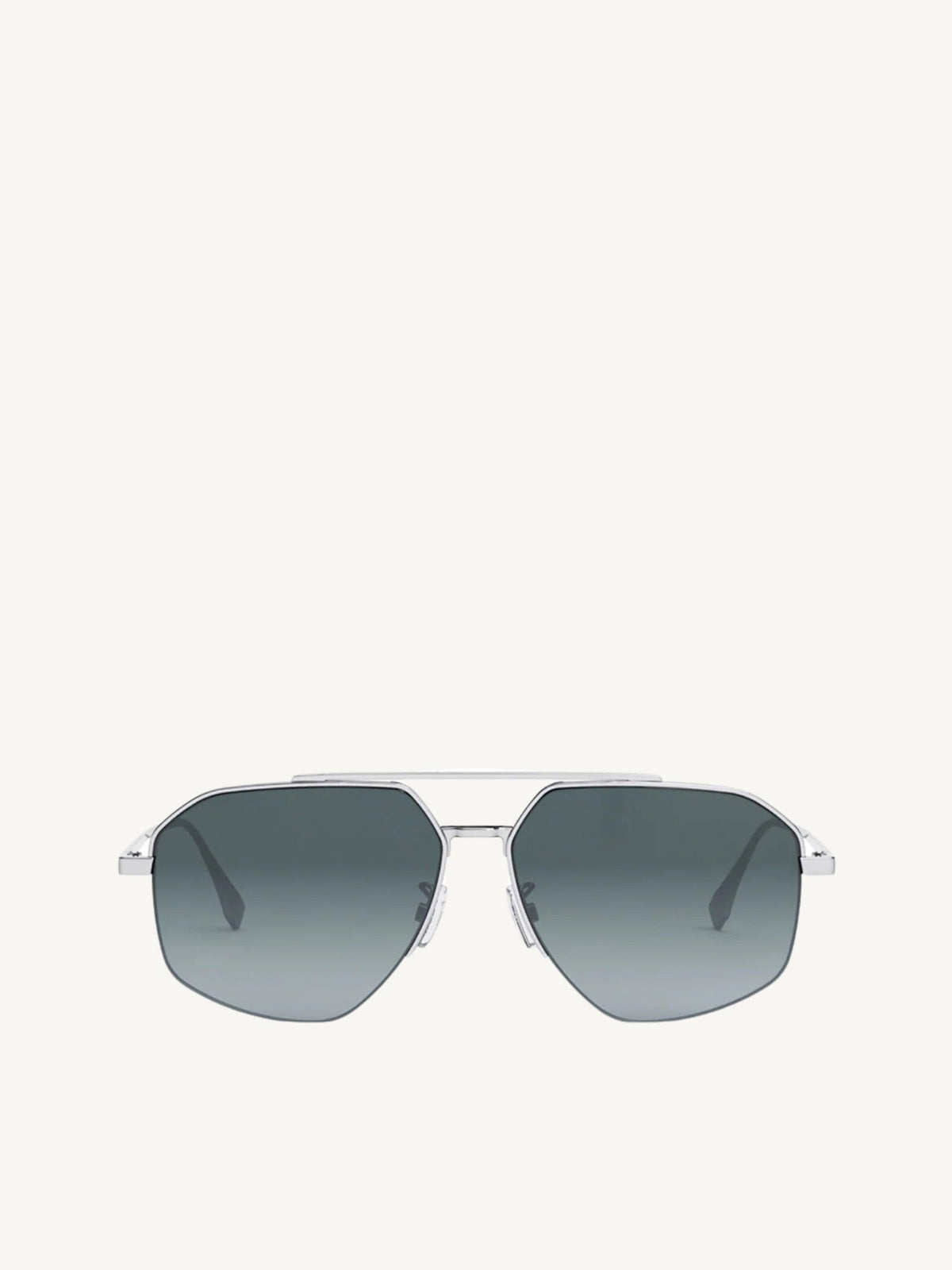FE40062U Aviator Sunglasses with Smoke Polarised Lens in Shiny Light Ruthenium