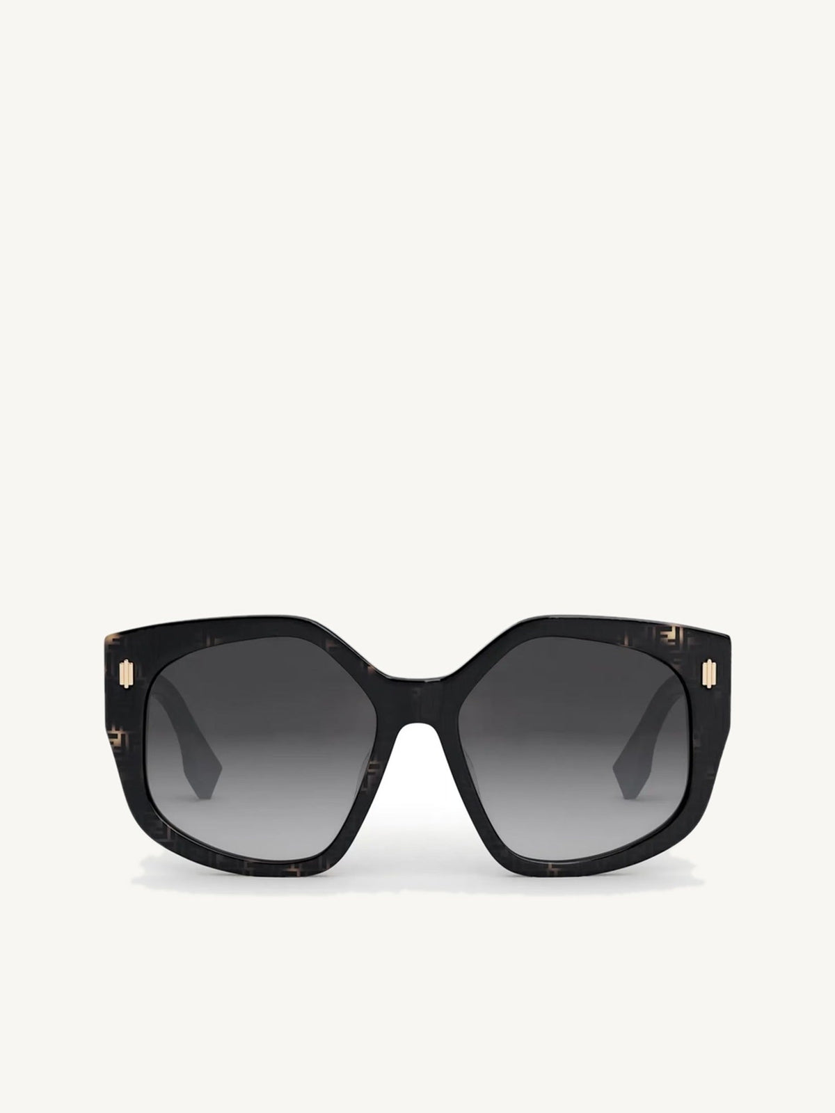 FE40017F Geometric Sunglasses with Gradient Smoke Lens in Coloured Havana