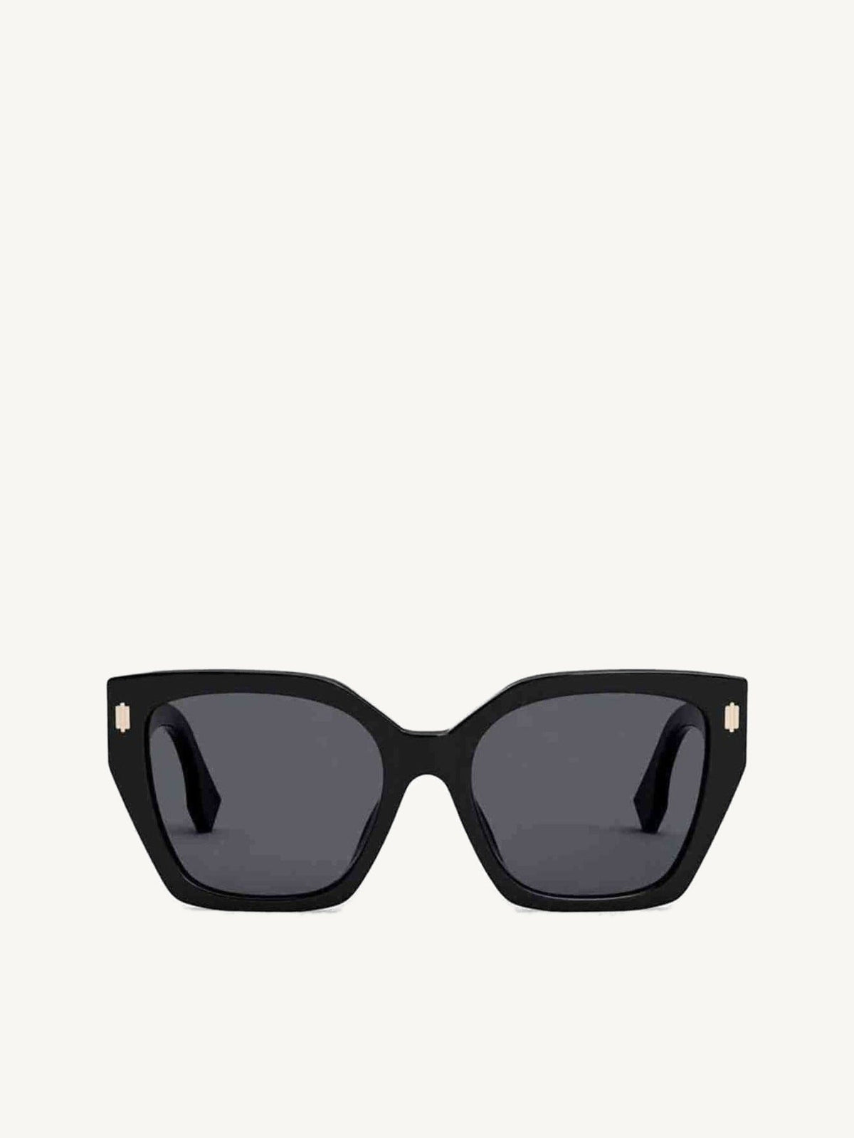 FE40070F Thick Square Sunglasses with Smoke Lens in Shiny Black