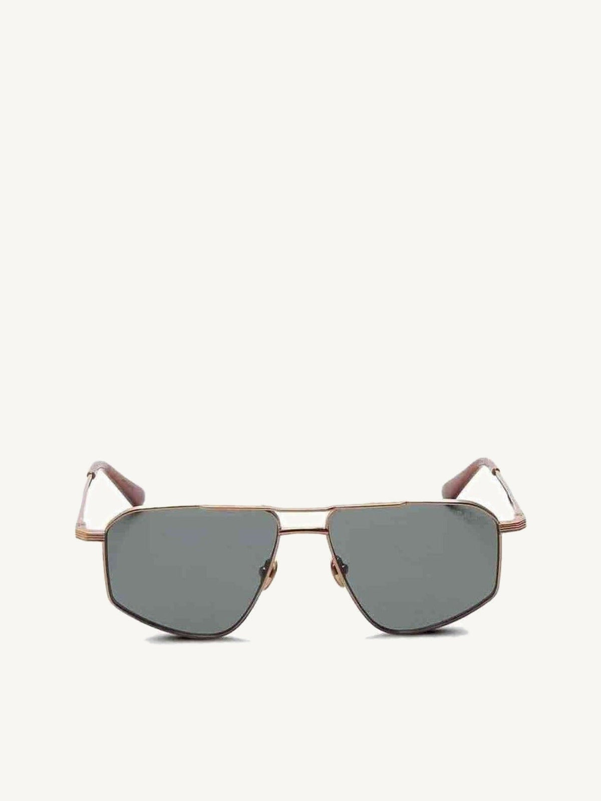 Thirty Six II Sunglasses with Green Lens in Gold Silver