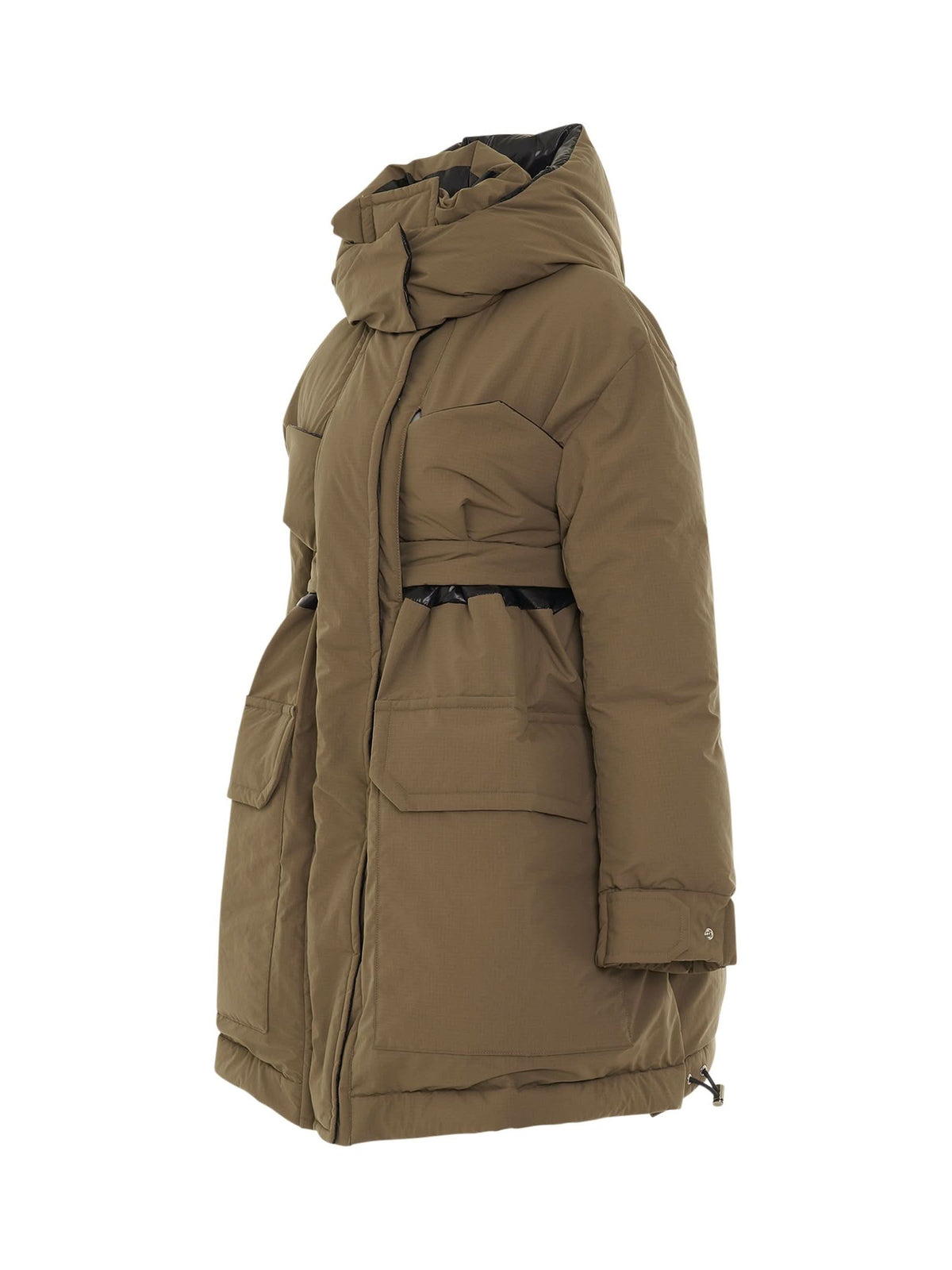 Padded Jacket with Hood in Beige