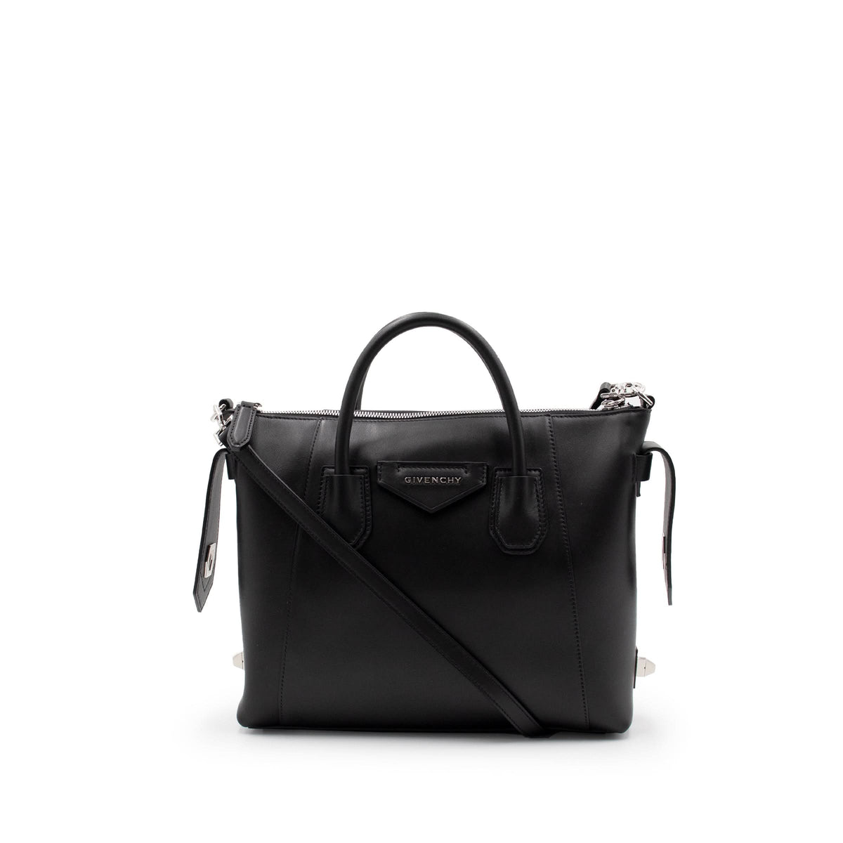 Small Antigona Soft Bag in Calf Leather in Black