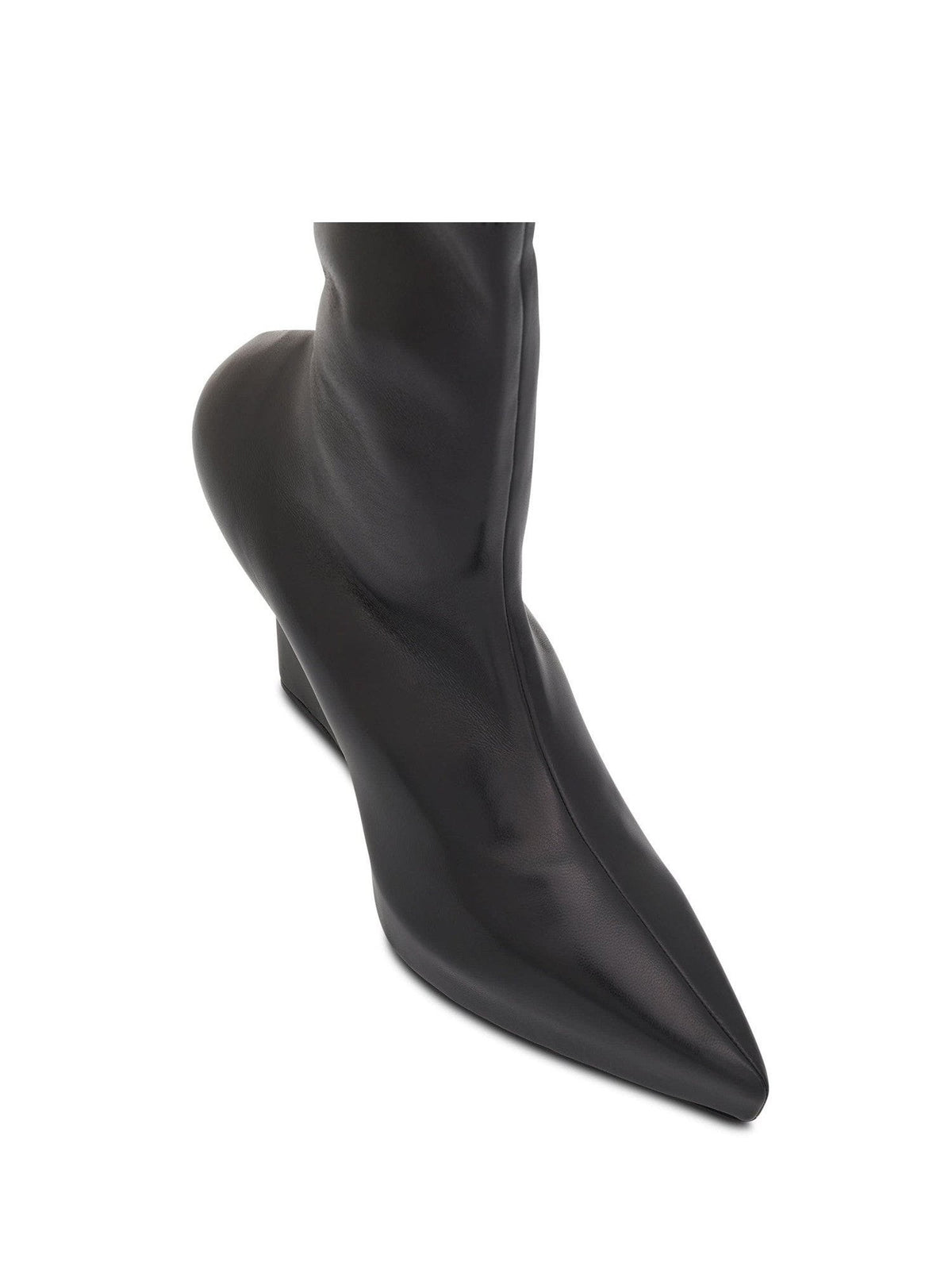 Wedge Ankle Boot in Stretch Leather in Black Top View | GIVENCHY