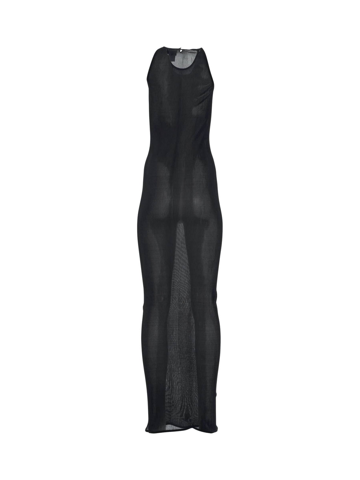 Halter Long Silk Dress in Black