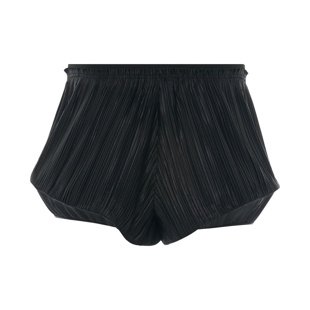 Pleated Structured Shorts in Black