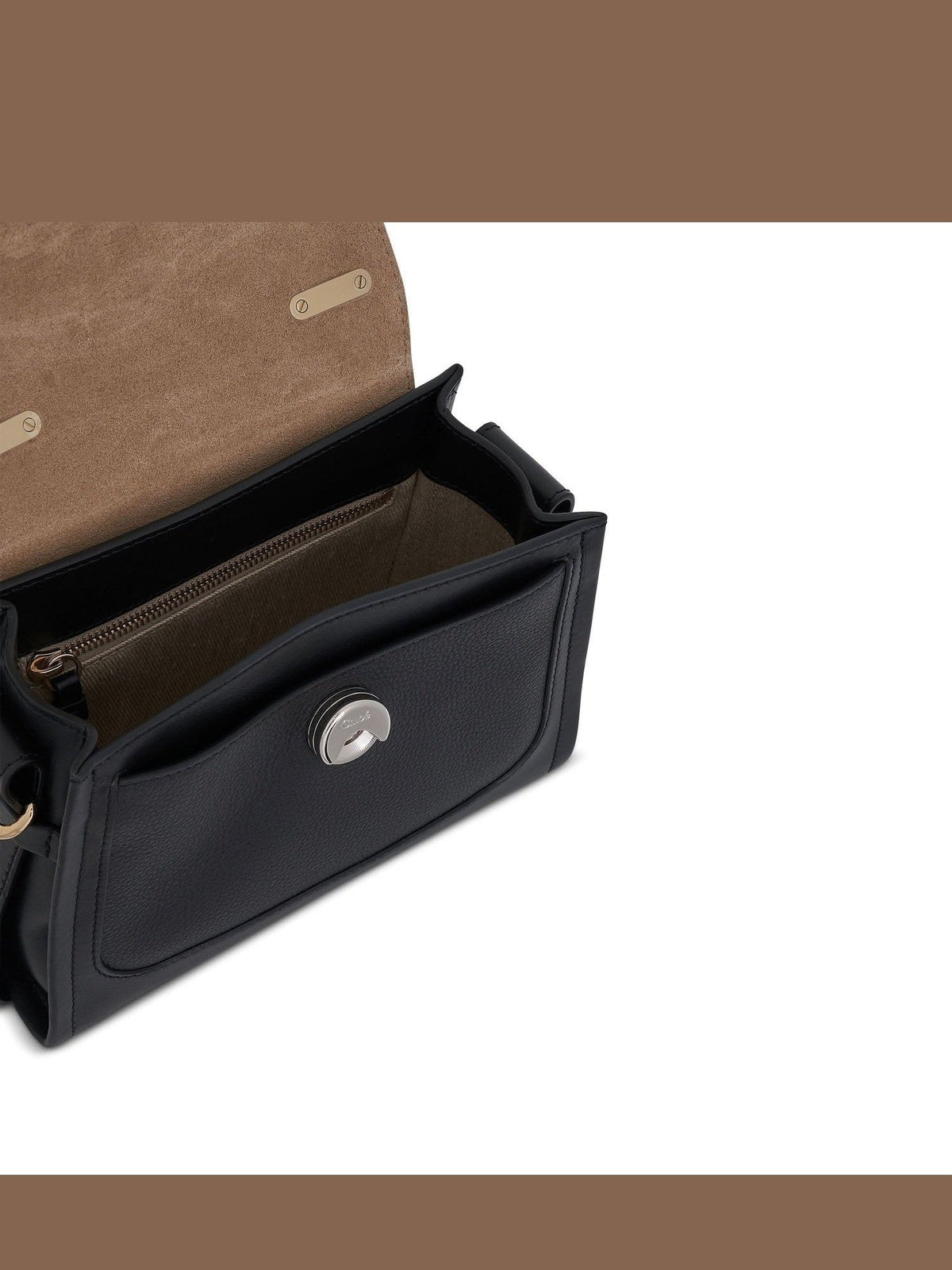 Mini Tess Day Bag in Grained & Shiny Calfskin in Black
