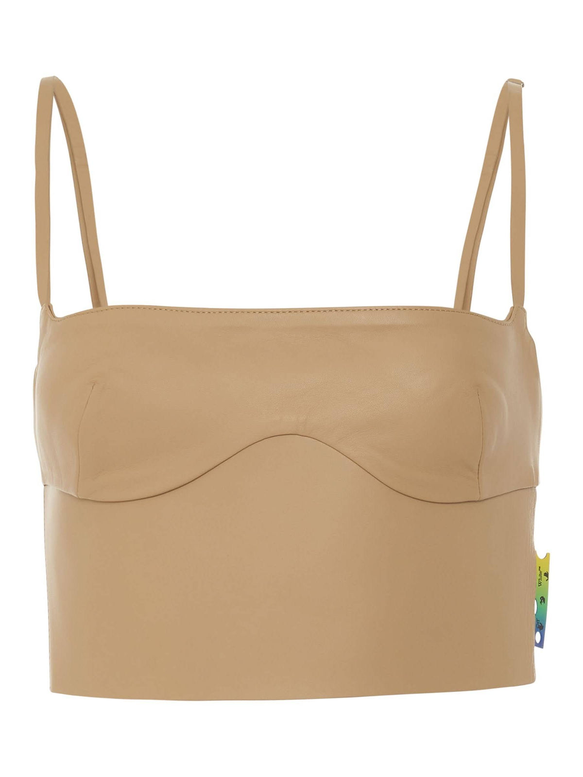 Leather Bustier in Camel