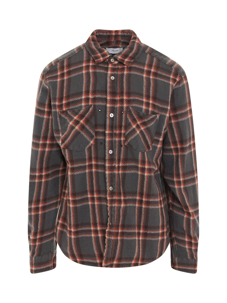 Shrunken Check Shirt in Charcoal