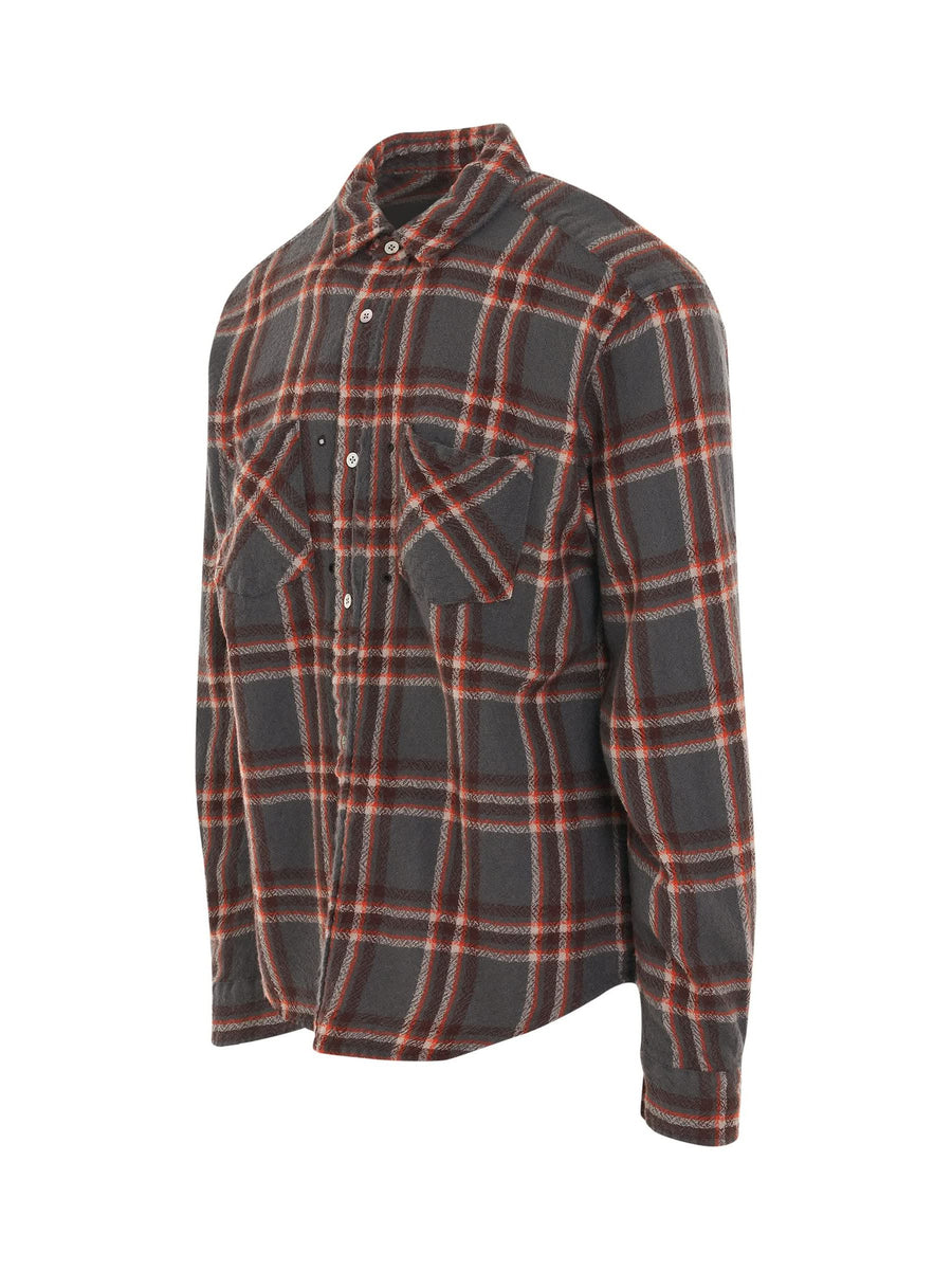 Shrunken Check Shirt in Charcoal