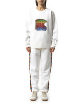 Long Sleeve Crew Sweatshirt in White