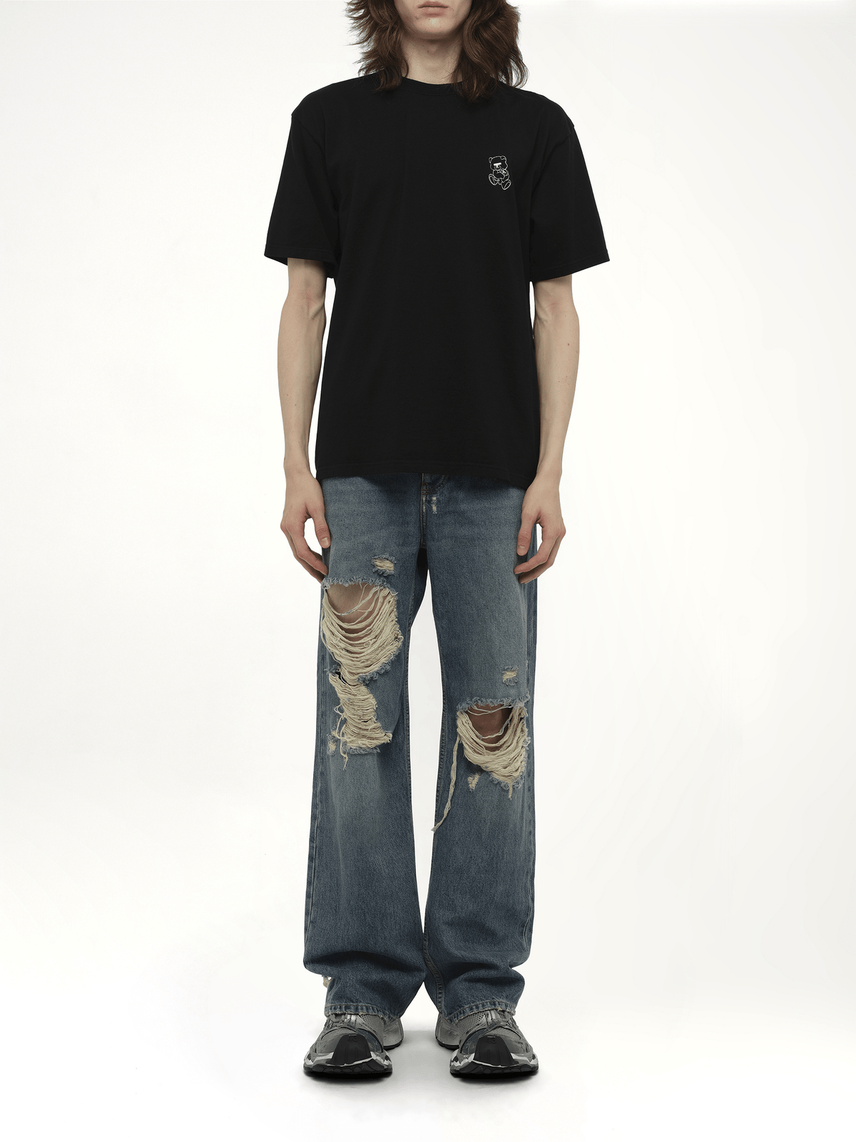 Undercover Small Teddy Bear Printed T-Shirt in Black
