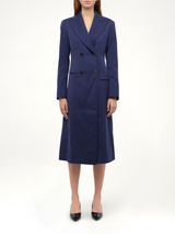 Double Button Coat in Navy