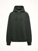 Number Zip Logo Hoodie in Black