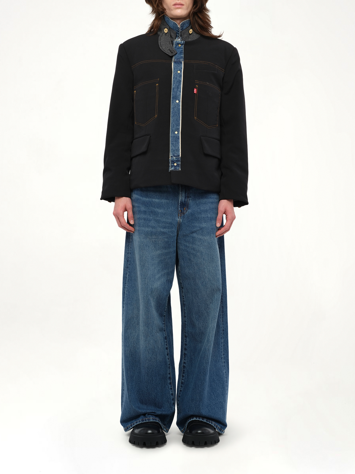 Levi's Denim x MatelasseTwill Reversible Blouson in Black/Blue