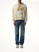 Bear in Mind Hoodie in Off White/Brown