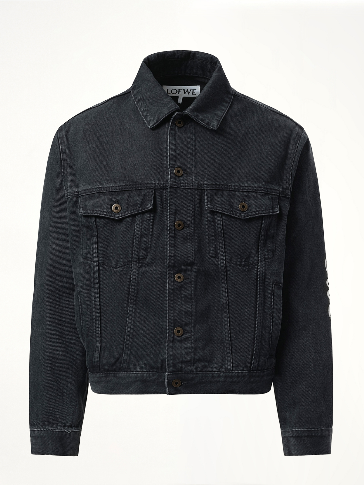 Anagram Denim Jacket in Black